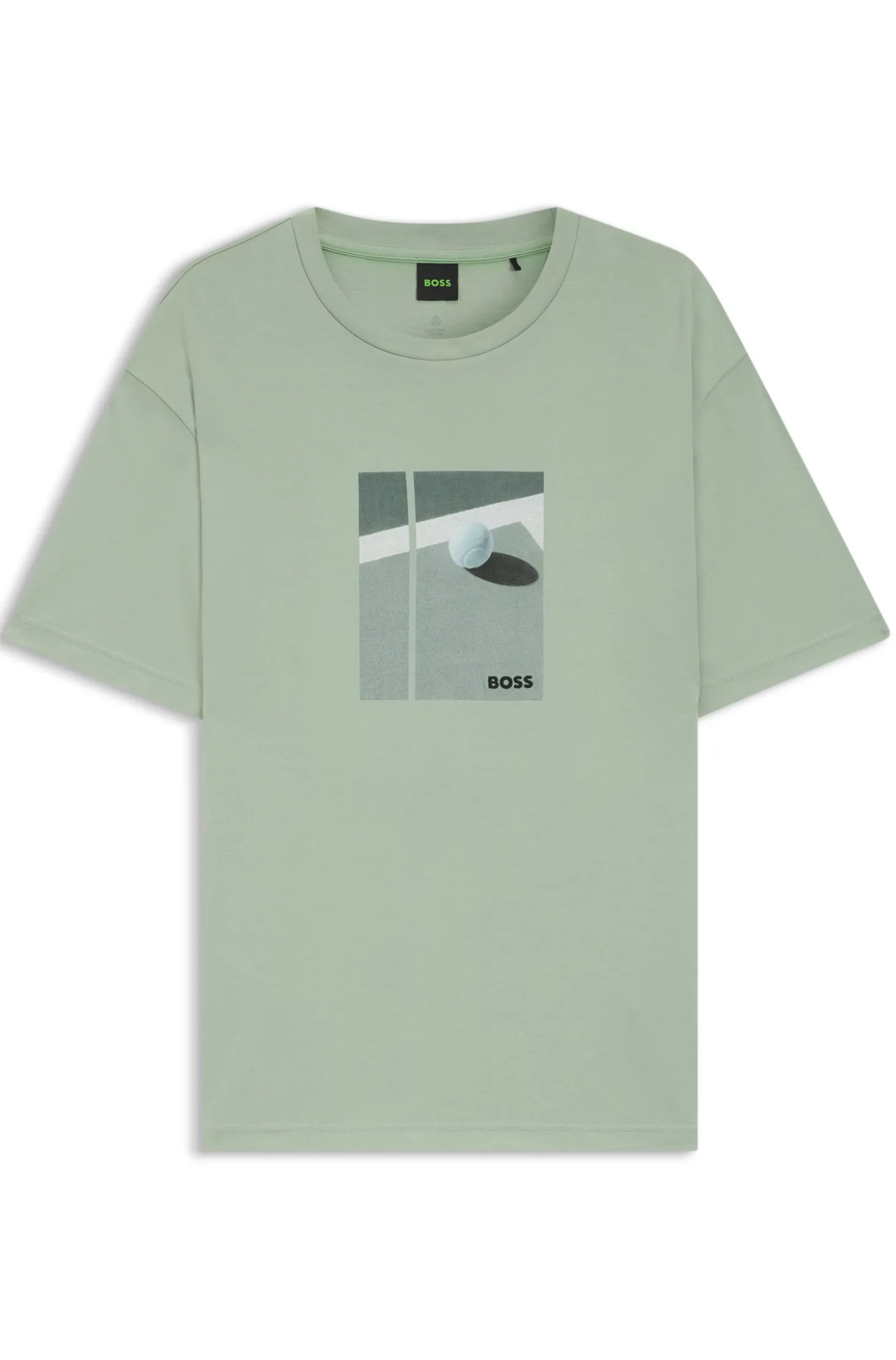 Pima-cotton T-shirt with tennis artwork