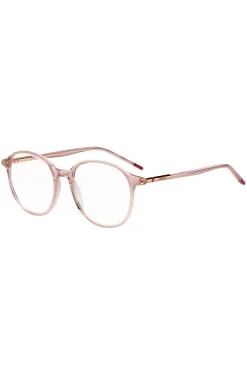 Pink-acetate optical frames with tubular temples