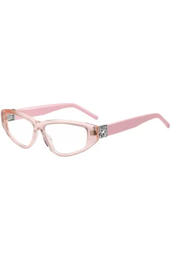 Pink-acetate optical frames with 3D monogram