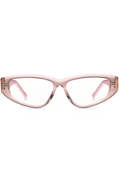 Pink-acetate optical frames with 3D monogram