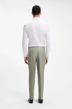 Pleat-front trousers in a linen blend