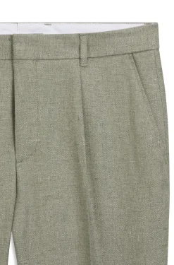 Pleat-front trousers in a linen blend
