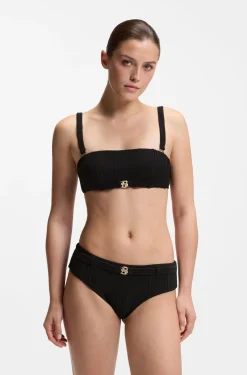 Plissé bikini bottoms with Double B monogram