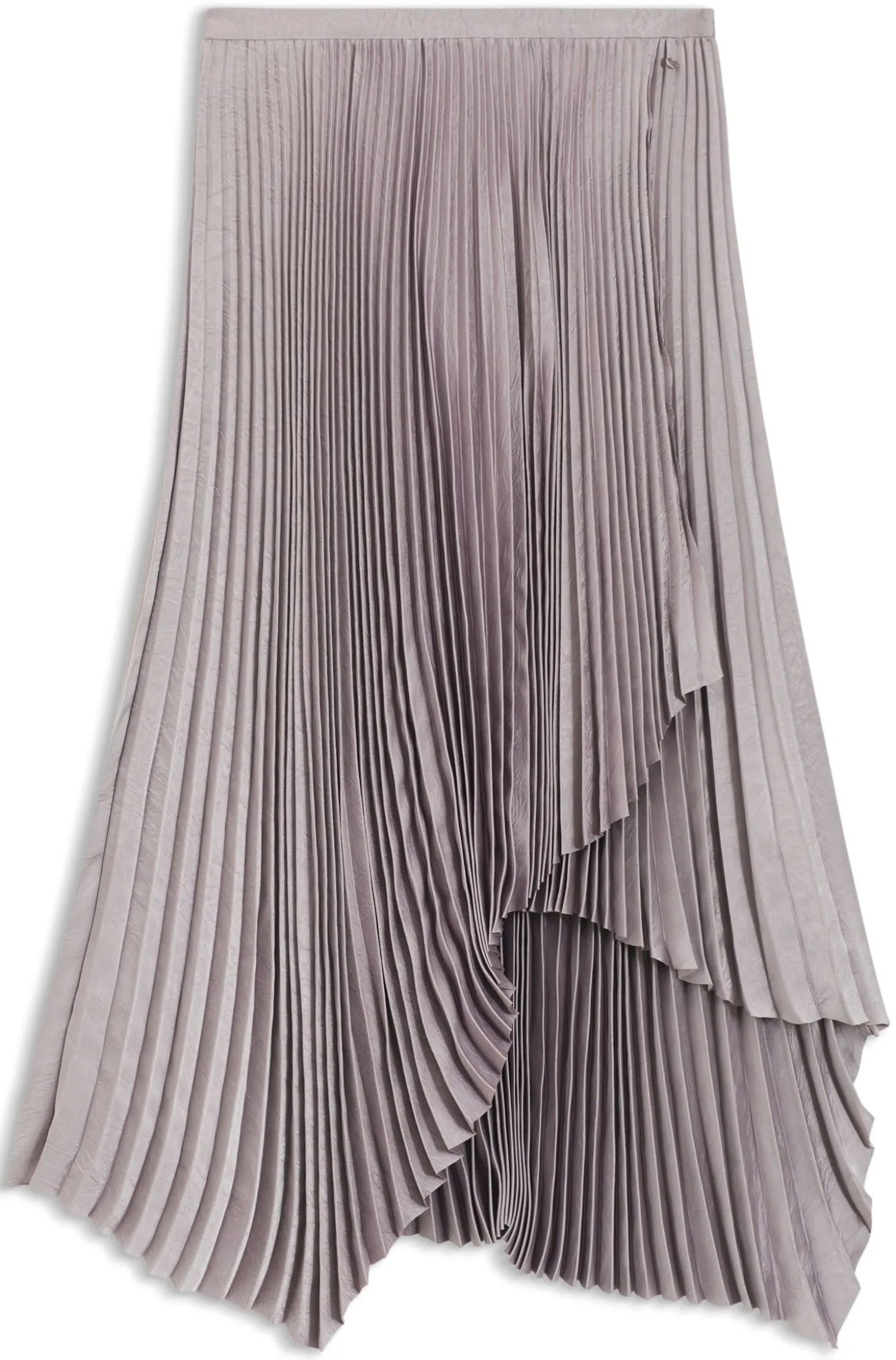 Plissé-pleat skirt in crinkle satin