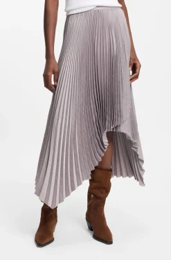 Plissé-pleat skirt in crinkle satin