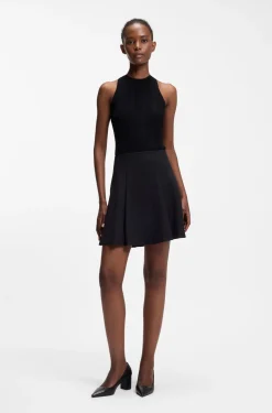Pointed-toe pumps in nappa leather with chunky heel