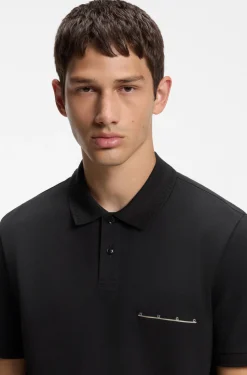 Polo shirt in cotton piqué with logo detail
