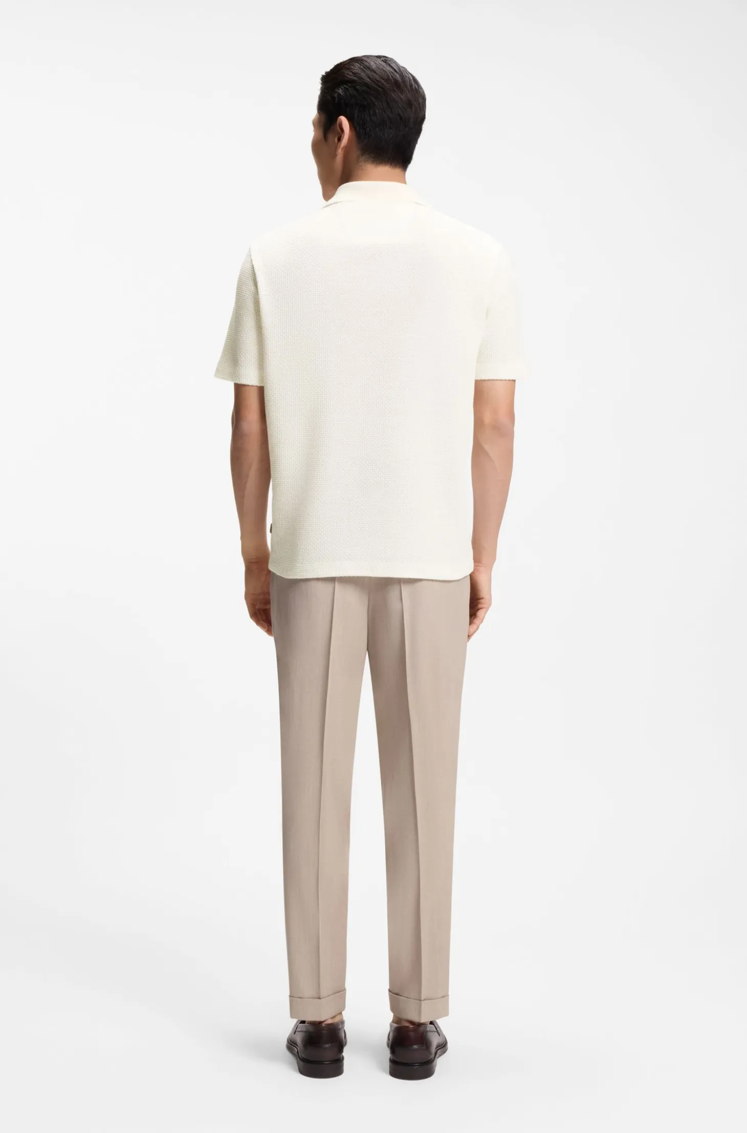 Polo shirt in Italian-made cotton and linen