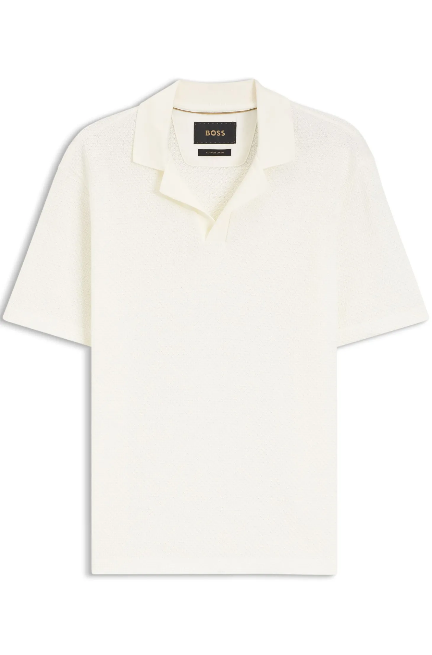 Polo shirt in Italian-made cotton and linen