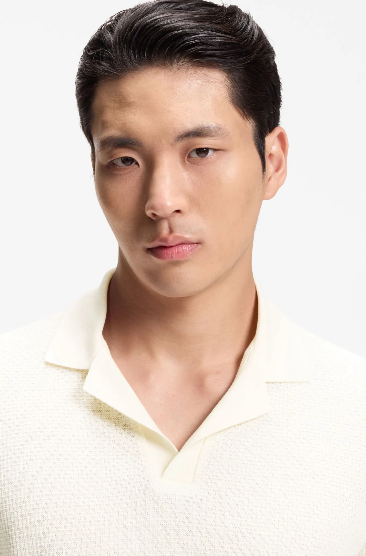 Polo shirt in Italian-made cotton and linen