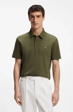 Polo shirt in mercerised cotton with Double B monogram