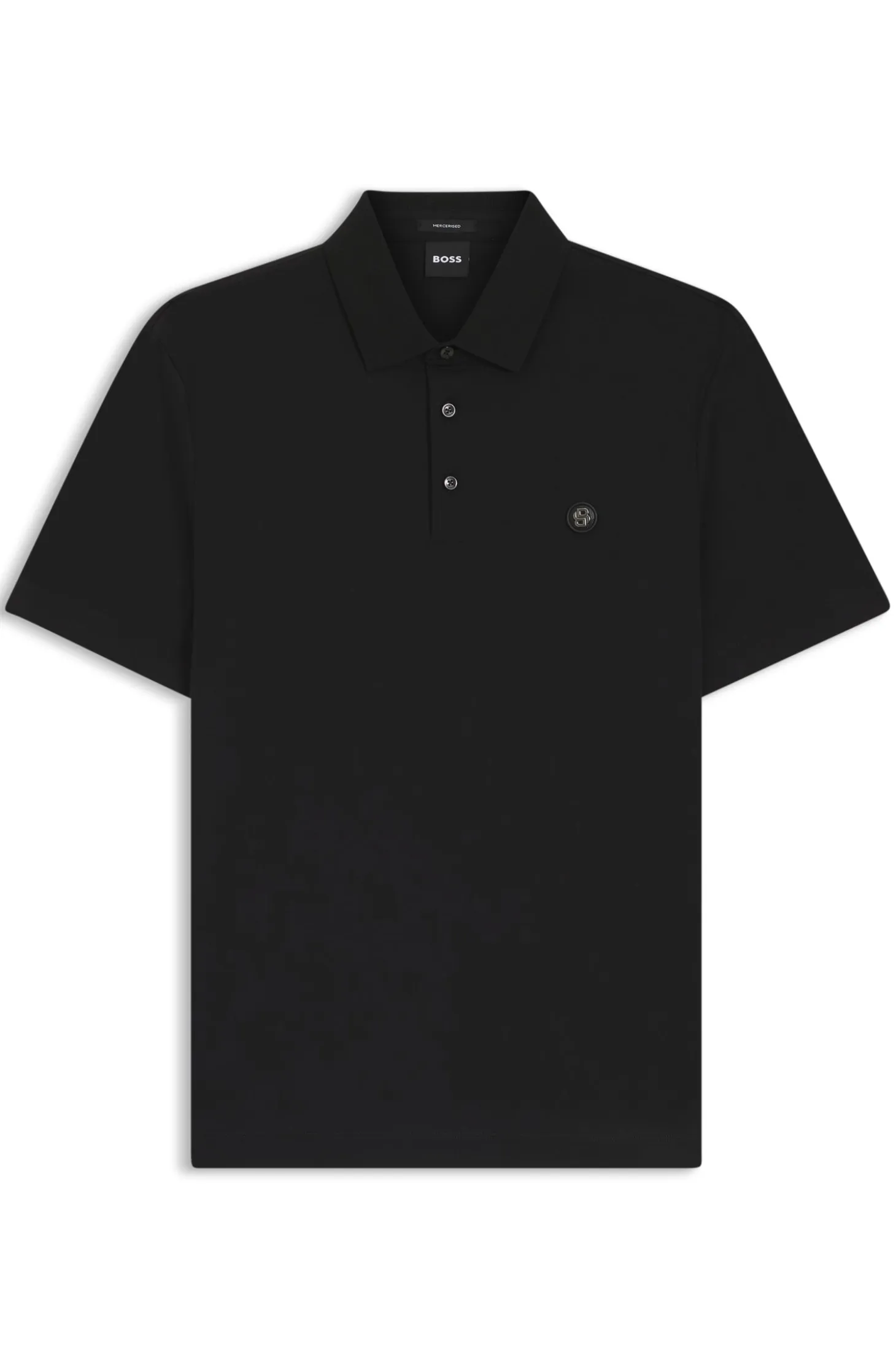 Polo shirt in mercerised cotton with Double B monogram