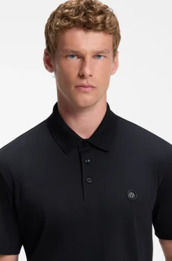 Polo shirt in mercerised cotton with Double B monogram