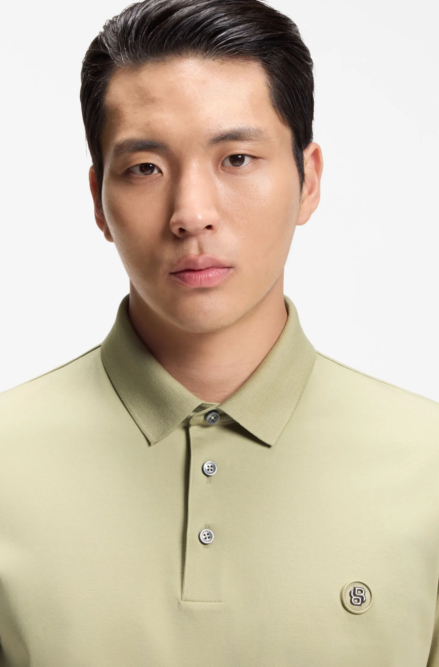 Polo shirt in mercerised cotton with Double B monogram