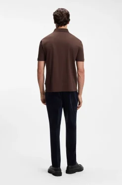 Polo shirt in mercerised cotton with Double B monogram