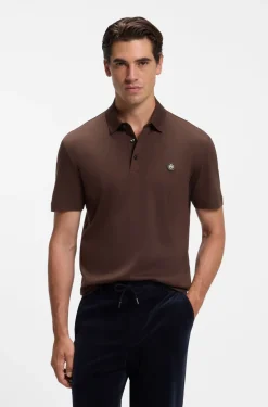 Polo shirt in mercerised cotton with Double B monogram