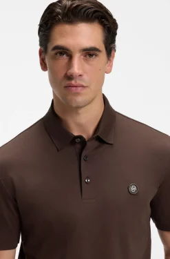 Polo shirt in mercerised cotton with Double B monogram