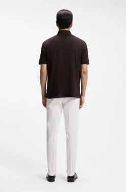 Polo shirt in mercerised cotton with Double B monogram