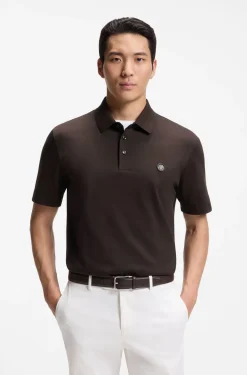 Polo shirt in mercerised cotton with Double B monogram