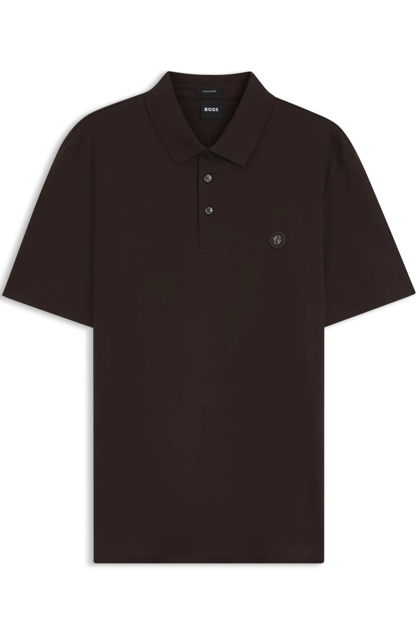 Polo shirt in mercerised cotton with Double B monogram