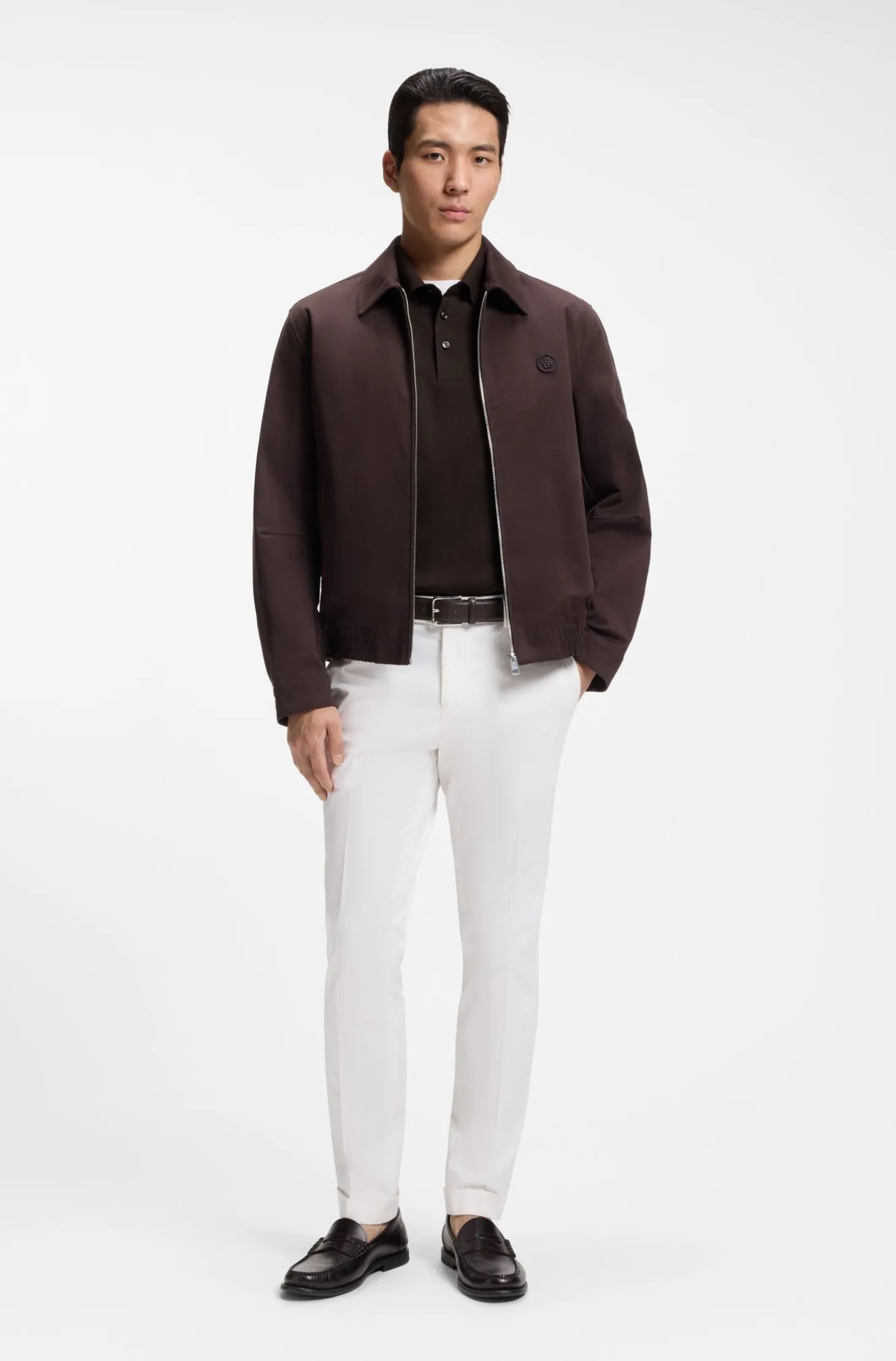 Polo shirt in mercerised cotton with Double B monogram