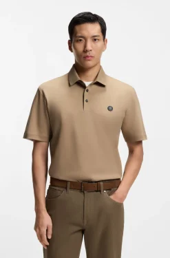 Polo shirt in mercerised cotton with Double B monogram