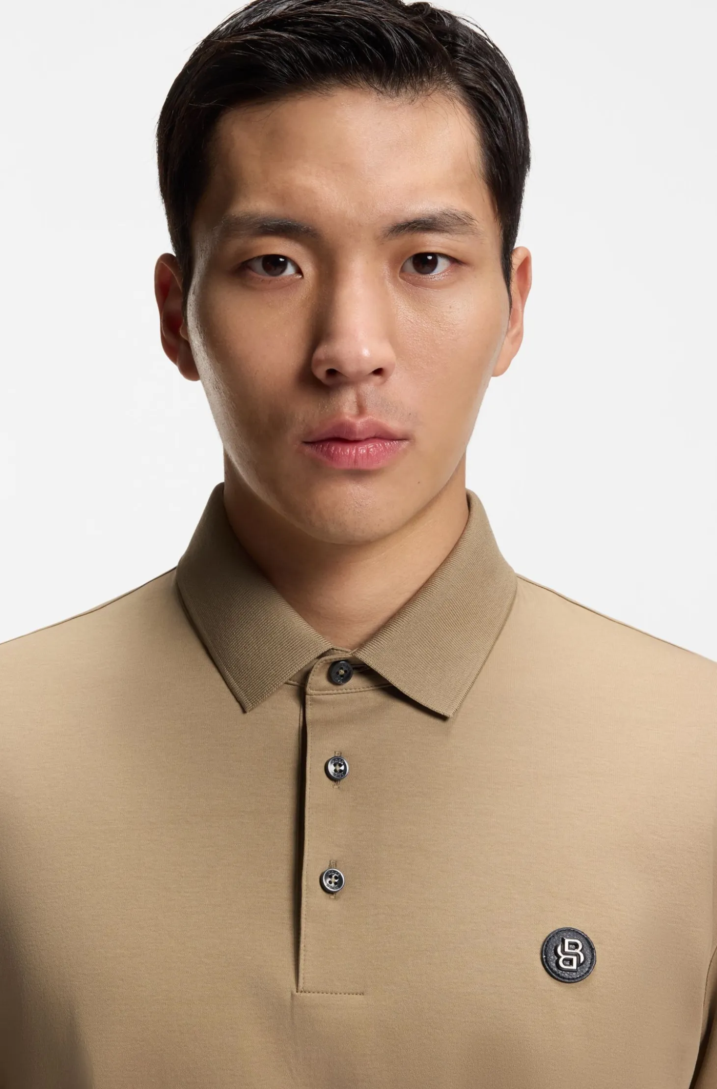 Polo shirt in mercerised cotton with Double B monogram