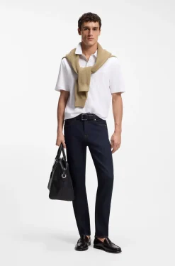 Polo shirt in mercerised cotton with Double B monogram