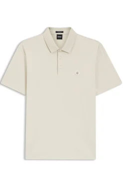 Polo shirt in mercerised cotton with Double B monogram