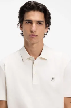 Polo shirt in mercerised cotton with Double B monogram