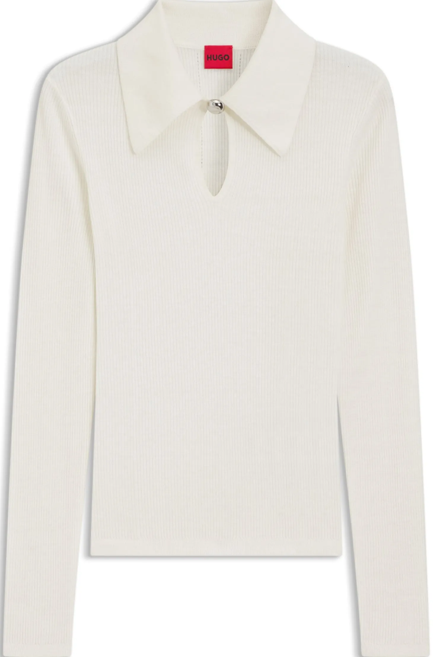 Polo sweater in a wool blend with cashmere