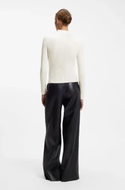 Polo sweater in a wool blend with cashmere