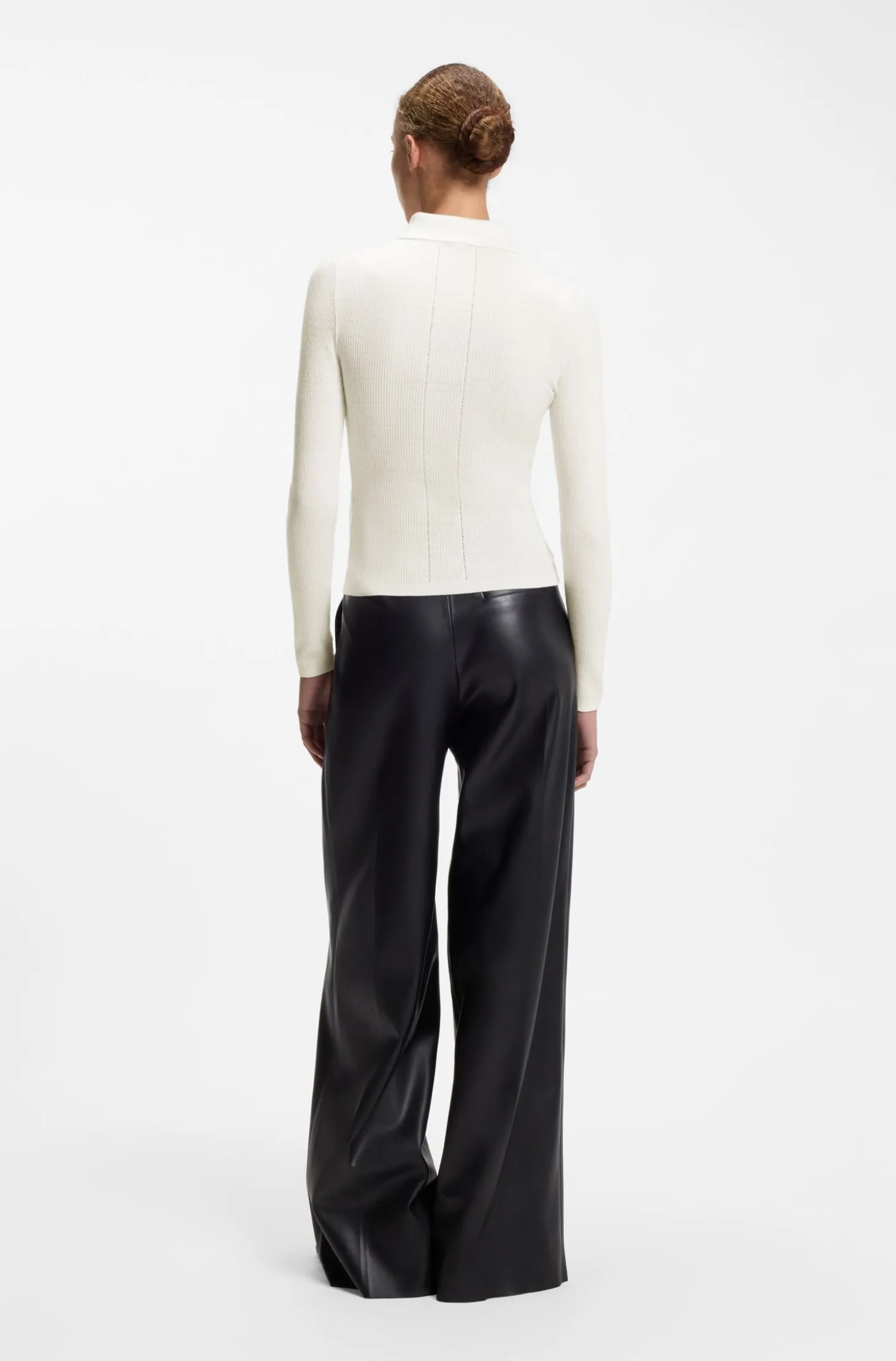 Polo sweater in a wool blend with cashmere