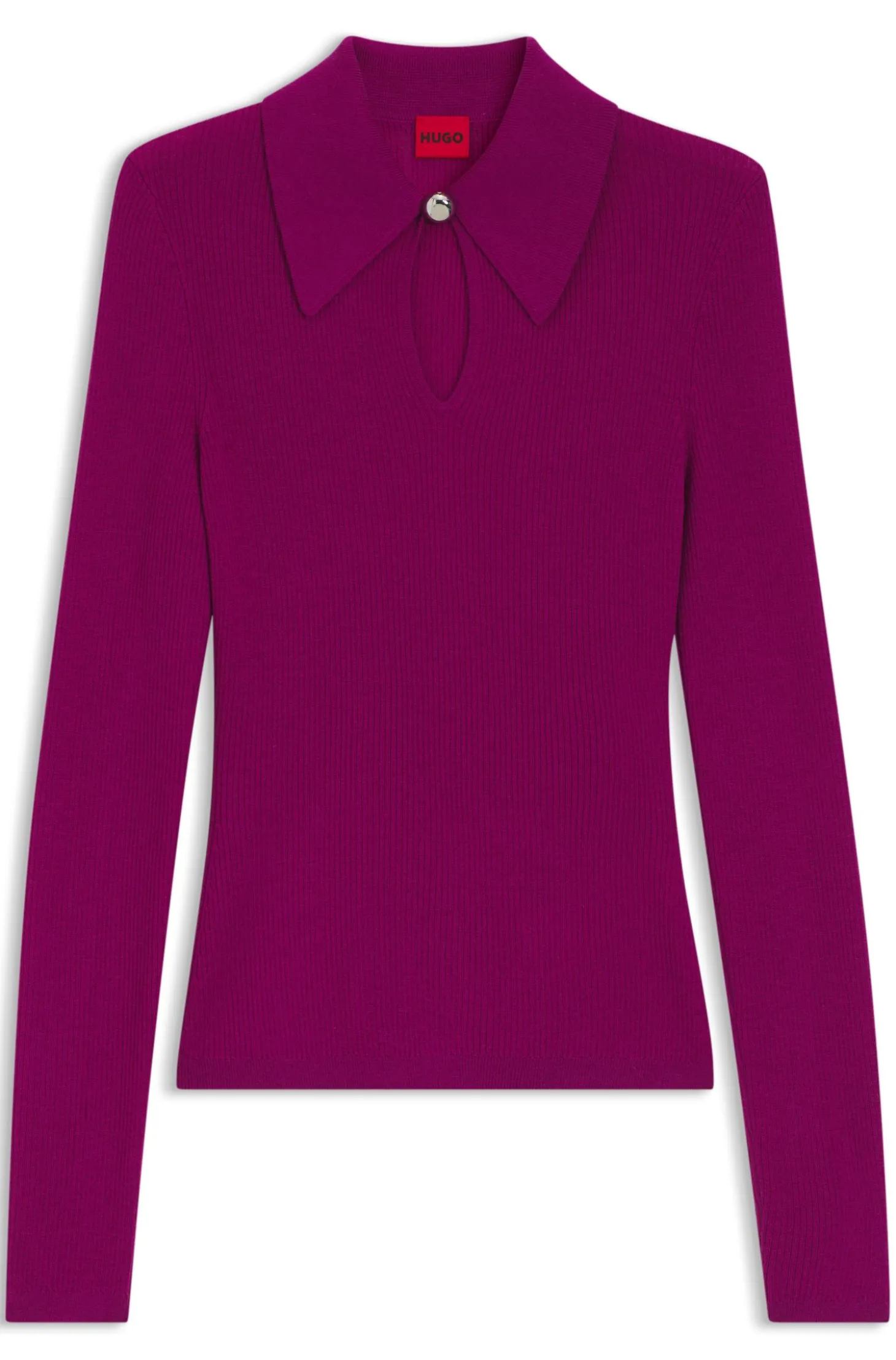 Polo sweater in a wool blend with cashmere