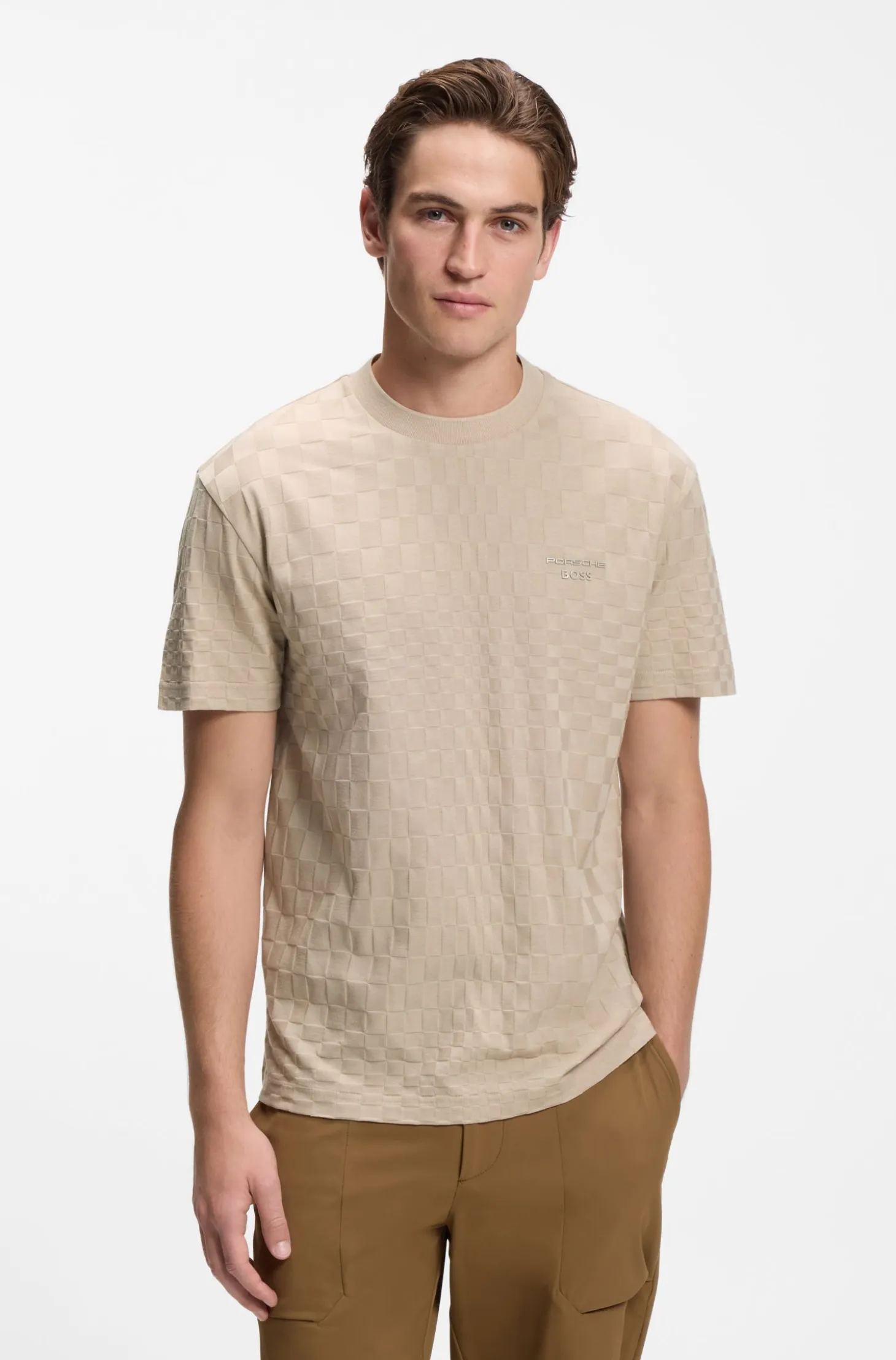 Porsche x BOSS cotton T-shirt with Pasha pattern