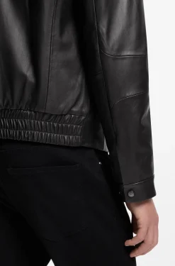 Porsche x BOSS leather jacket with concealed magnetic closure