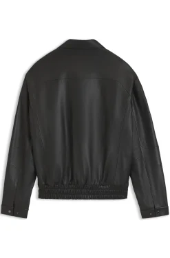 Porsche x BOSS leather jacket with concealed magnetic closure