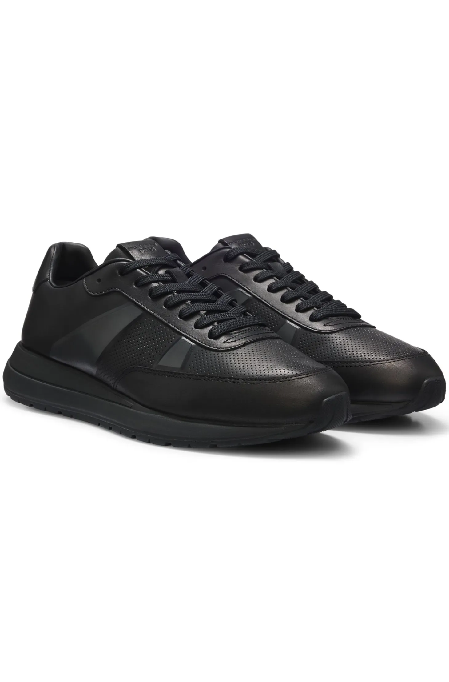 Porsche x BOSS leather trainers with perforated details