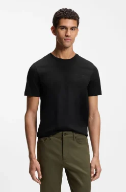 Porsche x BOSS mercerised-cotton T-shirt with reflective branding