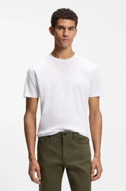 Porsche x BOSS mercerised-cotton T-shirt with rear graphics