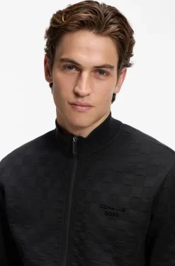 Porsche x BOSS zip-up sweatshirt with Pasha-check jacquard