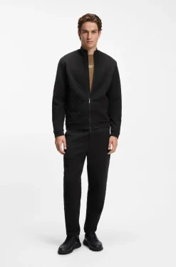 Porsche x BOSS zip-up sweatshirt with Pasha-check jacquard
