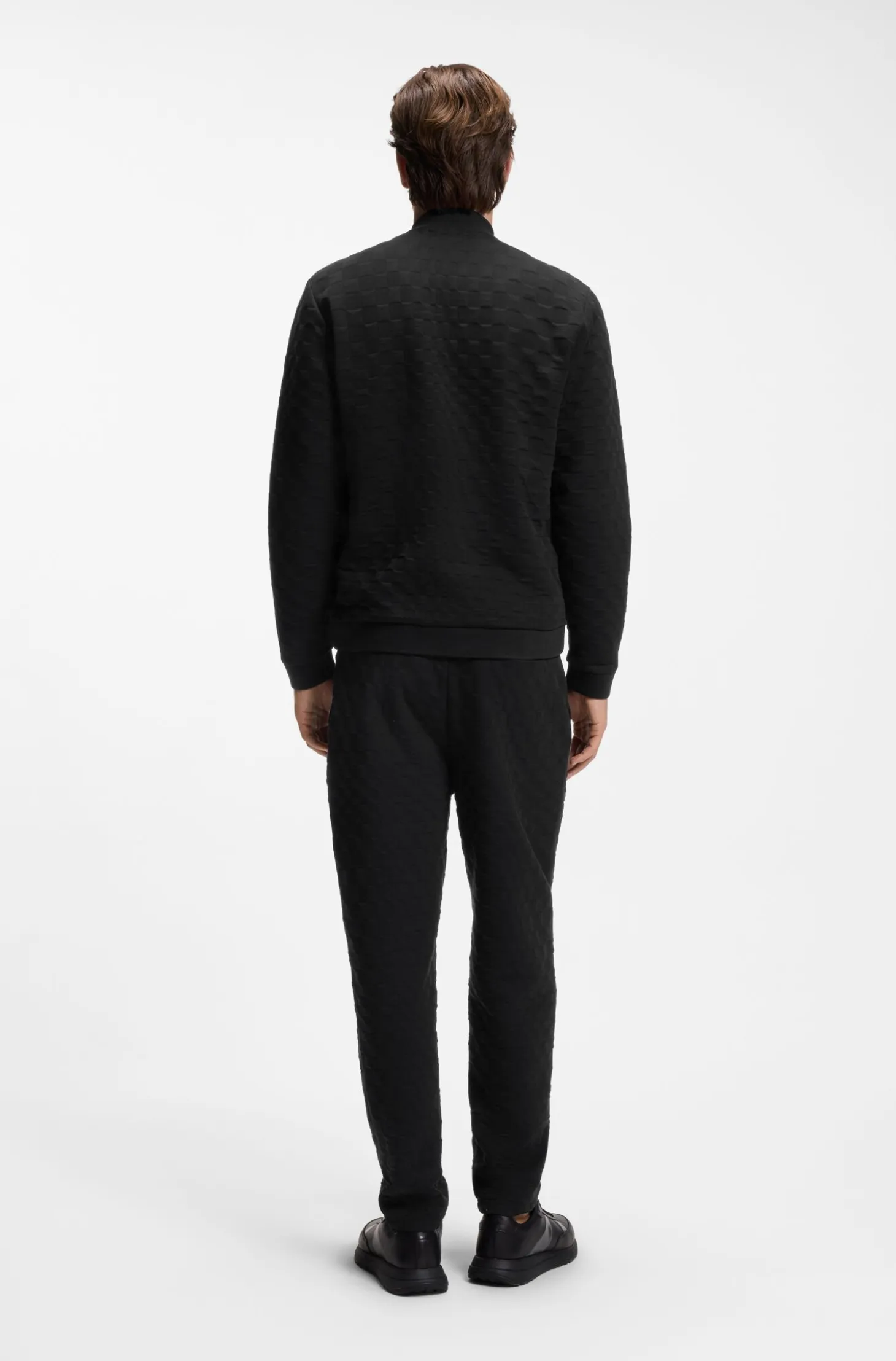 Porsche x BOSS zip-up sweatshirt with Pasha-check jacquard