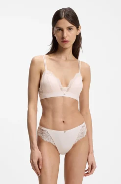 Premium lace bralette with mesh pleating