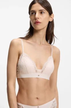 Premium lace bralette with mesh pleating
