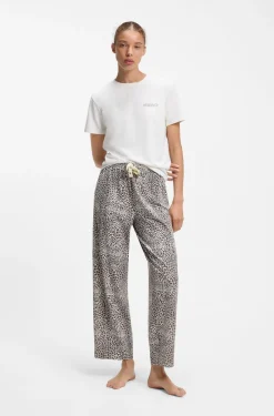 Printed pyjama bottoms in stretch modal and cotton