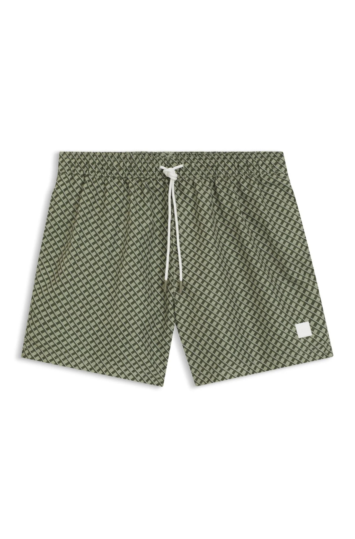 Printed swim shorts with logo badge