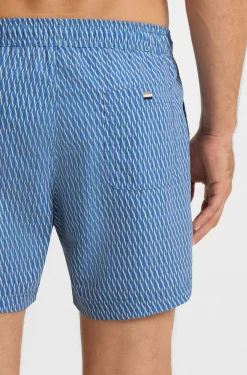 Printed swim shorts with logo badge