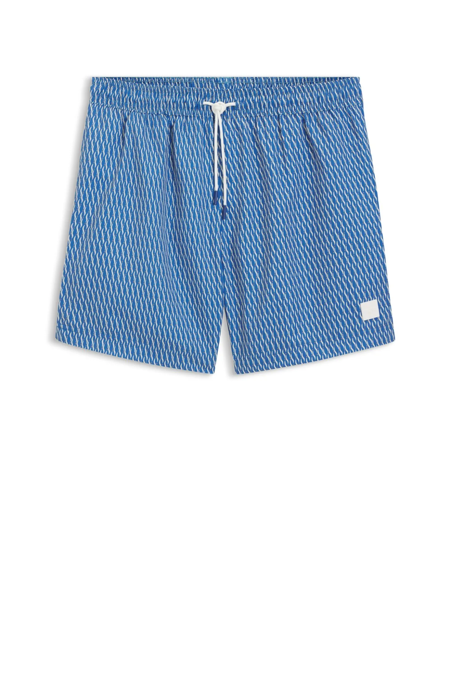Printed swim shorts with logo badge