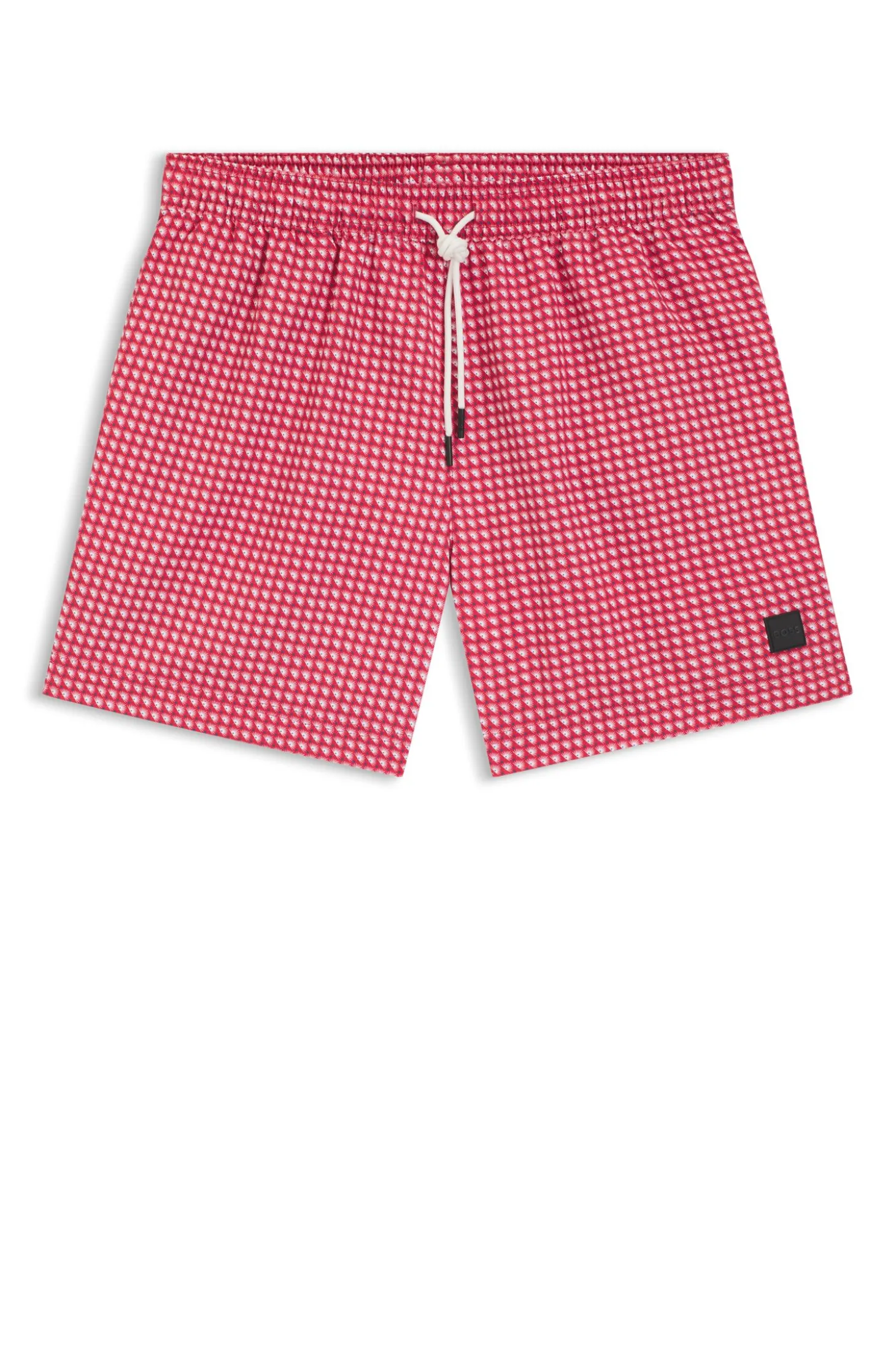 Printed swim shorts with logo badge